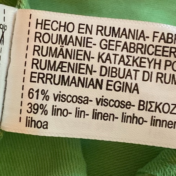 NWT. Massimo Dutti Light Green Viscose/Linen Blend Strappy Midi Dress. Size XS. - Picture 8 of 8